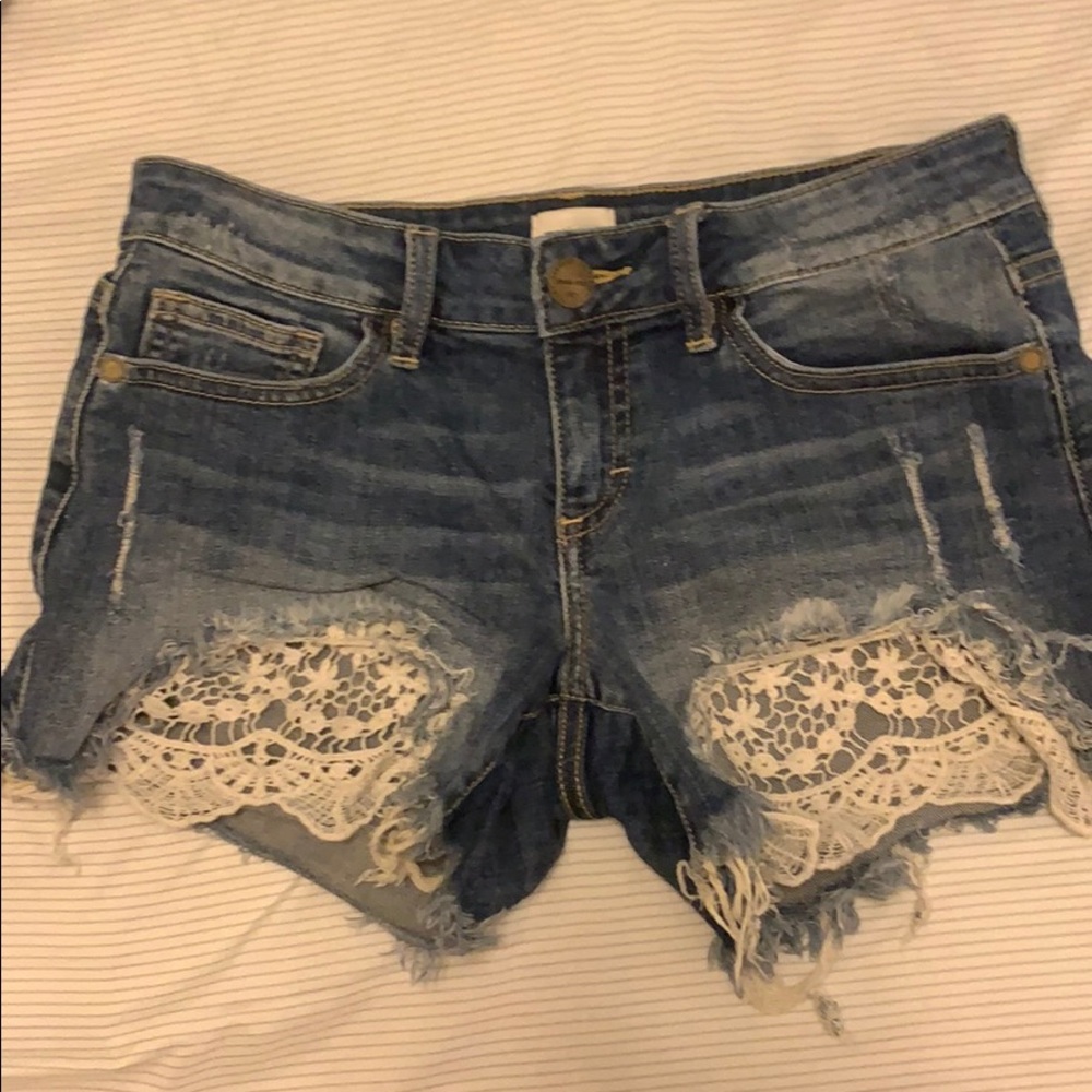 Distressed Denim with Lace